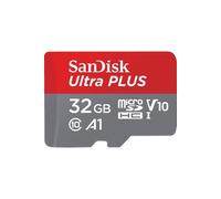 Carte Mémoire SanDisk Ultra Plus MicroSDHC UHS-I 32 Go avec Adaptateur microSD, microSDHC et microSDXC