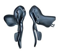 Microshift R8 Brake Lever Set With Shifter Argenté 2 x 8s Black