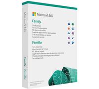 Microsoft 365 Famille 12 mois 6 utilisateurs Applications Office avec IA Jusqu'à 6To de Stockage Onedrive