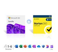 Microsoft 365 Famille | 6 utilisateurs | 12 Mois | Applications Office et stockage cloud | Renouvellement 129,99€ + Norton 360 Deluxe│ Renouvellement 104€ | Renouvellement automatique Amazon