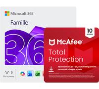 Microsoft 365 Famille + McAfee Total Protection - 1 An | Mises à jour incluses