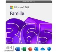 Microsoft 365 Famille pour 6 utilisateurs - Abonnement de 1 an • Code d'activation pour PC, Mac, Android & iOS