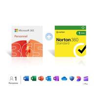 Microsoft 365 Personnel | 1 utilisateur | 12 Mois | Applications Office et stockage cloud | Renouvellement 99€ + Norton 360 Standard │ Renouvellement 104€ | Renouvellement automatique Amazon