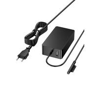 Microsoft Chargeur de surface 65 W 15 V 4 A avec port USB pour Surface Pro 11/X/10/9/8/7/7+/6/5/4/3, Go 4/3/2, Book 3/2/1, Sur-face Laptop 7/6/5/4/3/2