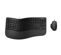Microsoft Clavier et Souris Érgonomiques sans Fil avec Saisie Confortable, Clavier Scindé, Touche Capture et Pavé de Touches Nordique (AZERTY)