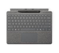 Microsoft Clavier Signature pour Surface Pro - Clavier - avec trackpad, accéléromètre, plateau de rangement et de chargement du Surface Slim Pen 2 - AZERTY - Français - platine - avec Slim Pen 2 - pou
