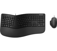 Microsoft Ergonomic Desktop - Pleine taille (100%) - USB - Commutateur à membrane - QWERTY - Noir - Souris incluse