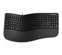 Microsoft Ergonomic Keyboard - Clavier filaire USB pour PC & ordinateurs portables - Ergonomique avec repose-poignets intégré - Clavier Français AZERTY - Noir (LXM-00005)