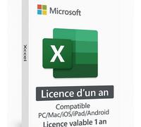 Microsoft Excel 2025 Licencen 1 An - 5 Postes: Pc/Mac/Ios/Ipad/Android