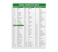 Microsoft Excel Shortcuts Poster Keyboard Reference Guide Canvas Wall Art for Office Desk Home Study and Workspace Decor(Unframed,16x24inch(40x60cm))