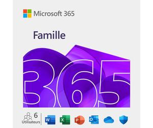 Microsoft licence Pack Office 365 Famille - 1 An - 6 utilisateurs
