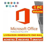 Microsoft Office 2019 Professionnel Plus 32/64 bit Clé d'activation Originale - 1 PC Volume - Rapide - Version téléchargeable