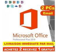 Microsoft Office 2019 Professionnel Plus 32/64 bit Clé d'activation Originale - 2 PC Email - Rapide - Version téléchargeable