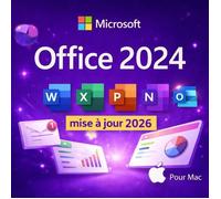 Microsoft Office 2024 Mac - Licence Officielle - Activation Rapide - Dernière Version (MAJ 2026)