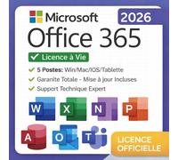 Microsoft Office 2026 Licence À Vie ¿ - 5 Postes: Win/Mac/Ios/Tablette - Garantie Totale - Mise À Jour Incluses - Support Technique Expert