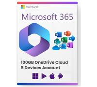 Microsoft Office 365 - 5 postes PC/Mac - Licence Office Word Excel PowerPoint activation par e-mail - Installation rapide