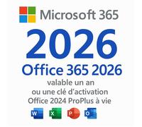Microsoft Office 365 - Abonnement 2026 (1 an) ou Clé d’Activation Office 2024 ProPlus à Vie