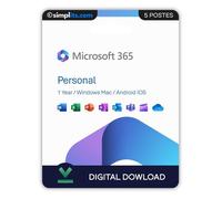 Microsoft Office 365 Personnel - Abonnement 1 an - 5 Appareils - Compatible Windows, Mac, Android, iPhone & iPad