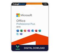 Microsoft Office Pro Plus 2016 - Activation Perpétuelle - À télécharger - 1 PC - Non compatible Mac