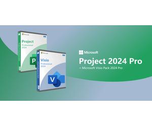 Microsoft Project 2024 Pro plus Microsoft Visio Pack 2024 Pro Bundle (PC)