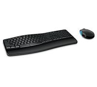 Microsoft - Sculpt Comfort Desktop - Ensemble clavier et souris ergonomique sans fil avec récepteur USB (repose poignets intégré, confortable) - Clavier AZERTY français - Noir (L3V-00007)