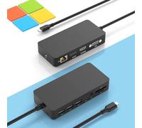 Microsoft Station d'accueil USB C Surface triple écran, 11 en 1 avec HDMI 4K + DP + VGA pour Surface Pro 11/10/9/8/X/7+/7, ordinateur portable 7/6/5/4/3, Laptop Studio 2/1, Go 4/3/2/1