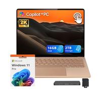 Microsoft Surface 13,8" 2K Écran tactile Copilot + PC Portable | Snapdragon X Elite, Qualcomm Adreno | SSD 16 Go, 1 To | Clavier rétroéclairé, appareil photo FHD, Wi-Fi 7 | Win 11 Pro | Dune
