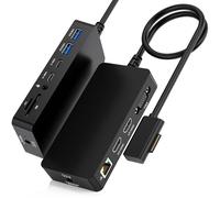 Microsoft Surface Dock, 12 en 1 Station d'accueil pour Surface Pro, Triple écran avec 4K@60Hz 2HDMI+VGA pour Microsoft Surface Pro 11/10/9/8/X/7/6/5/4/3, Surface Laptop 7/6/5/4/3/2/1, Surface Book Go
