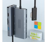 Microsoft Surface Dock 2, Station d'accueil 10 en 1 avec HDMI 4 K @ 60 Hz, Ethernet, Fente SD/TF, USB 3.0, PD, Surface Dock Hub pour Surface Pro 11/10/9/8/X/7/6/5, Surface Laptop Go 3/2, Surface Book