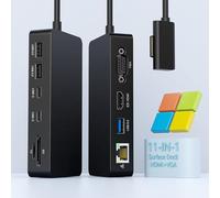 Microsoft Surface Dock 2, Station d'accueil Microsoft Surface 11 en 1 avec HDMI 4K + VGA pour Surface Pro 11/10/9/8/X/7/6/5/4/3, Surface Laptop 7/6/5/go/4/3/2/1, Book 3/2/1