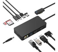 Microsoft Surface Dock Station d'accueil 11 en 1 avec HDMI 4K @ 60 Hz + VGA, Surface Pro 11/10/9/8/X/7/6/5/4/3, ordinateur portable Go, ordinateur portable 6-1, Surface Book 3/2/1