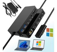 Microsoft Surface Dock Triple Display avec bloc d'alimentation, 12 en 1 Surface Pro Station d'accueil Dual 4K HDMI+VGA pour Surface Pro 9/8/X/7/6/5/4/3, Surface Laptop Go/5/4/3/2/1, Surface Book 3/2/1