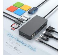 Microsoft Surface Dock Triple Displays HDMI + VGA, 11 en 1 Surface Pro Station d'accueil pour Surface Pro 10/9/8/X/7/6/5/4, Surface Laptop 6/5/4/3/2/Go, Surface Book (HDMI VGA Ethernet SD/TF Audio 5 x