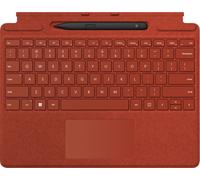 Microsoft Surface Pro 8 / 9 / X Signature Keyboard rouge coquelicot en bundle avec Slim Pen 2 noir / QWERTZ - Clavier français