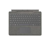 Microsoft Surface Pro Keyboard AZERTY Français Platine - Port Cover, Pavé Tactile, Alcantara - Compatible Surface Pro 8/9/10/X - 289.1x226.1x4.89mm
