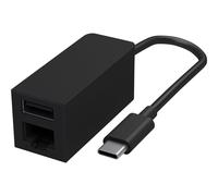 Microsoft Surface USB-C to Ethernet and USB Adapter - Adaptateur USB / réseau - USB-C 3.1 - Gigabit Ethernet x 1 + USB 3.1 x 1 - noir