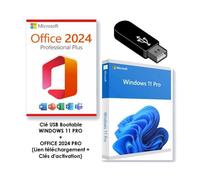 Microsoft - Windows 11 Pro - Clé USB 8GO - Office 2024 Pro Plus - Activation incluse
