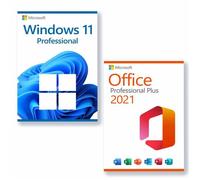 Microsoft Windows 11 Professional + Microsoft Office 2021 Professional Plus Licence pour 3 PC
