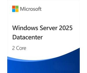 Microsoft Windows Server 2025 Datacenter 2 Core Licence Datacenter Windows Server 2025 pour 2 cœurs, conçue pour compléter la licence des serveurs