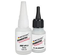 Microtec® Turbotec-911 Set de Colle Instantanée à Deux Composants | 40g + 20g | Extra Forte pour le Métal, le Caoutchouc, la Céramique, le Bois, les Matières Synthétiques