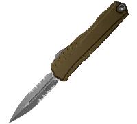 Microtech CYPHER II D/E APOCALYPTIC PART SERRATE OD GREEN 1242-11APOD