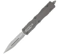 Microtech DIRAC D/E STONEWASH PART SERRATE NATURAL CLEAR 225-11NC