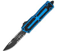 Microtech SCARAB II GEN III S/E NOIR PARTIELLEMENT DENTELÉ BLEU 1278-2BL