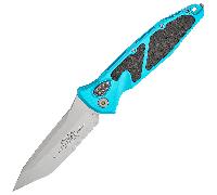 Microtech Socom Elite® Auto T/E Turquoise Stonewash Partial Serrated 161A-11TQ