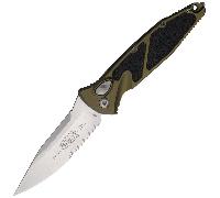 Microtech SOCOM ELITE S/E AUTO STONEWASH PARTIAL SERRATED OD GREEN 160A-11OD