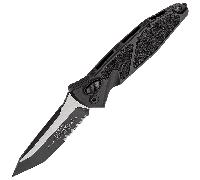 Microtech SOCOM ELITE T/E-AUTO BLACK TACTICAL PARTIAL SERRATED 161A-2T