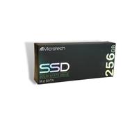 MICROTECH SSD 256 Go, Interface SATA, Forme m.2 2280, MLC Multilevel Cell, Débit d'écriture de données 400 Mo/s, Débit de Lecture de données 530 Mo/s, Débit de Transfert de données 6 Gbit/s