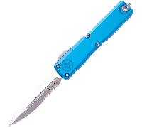 Microtech ULTRATECH GEN IV D/E STONEWASH PART SERRATE BLUE 11224-11BL