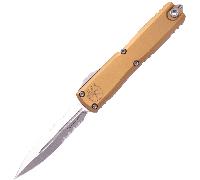 Microtech ULTRATECH GEN IV D/E STONEWASH PART SERRATE TAN 11224-11TA