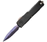 Microtech UTX-85 GEN III - DOUBLE EDGE MARFIONE SELECT BLUED BAKER FORGE DAMASCUS 1232-16MS2